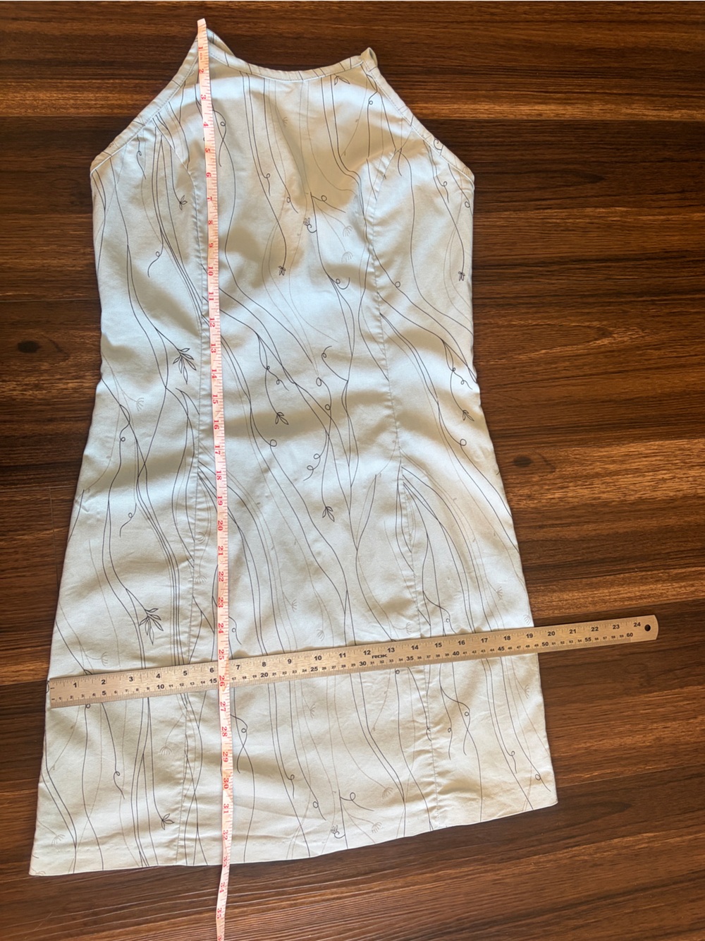 Vintage Light Blue Floral Women's mini Dress - Picture 8 of 16